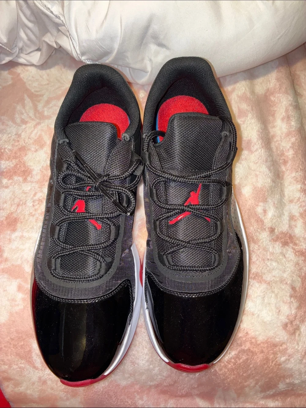 Jordan Men's Black and Red Low-Top Sneakers - Picture 1 of 1